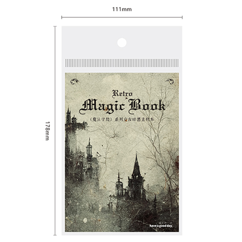 Mr. Paper-Libro de Material de patrón Retro, serie negra oscura, Base de decoración, tarjetas Vintage, suministros de arte, 60 piezas