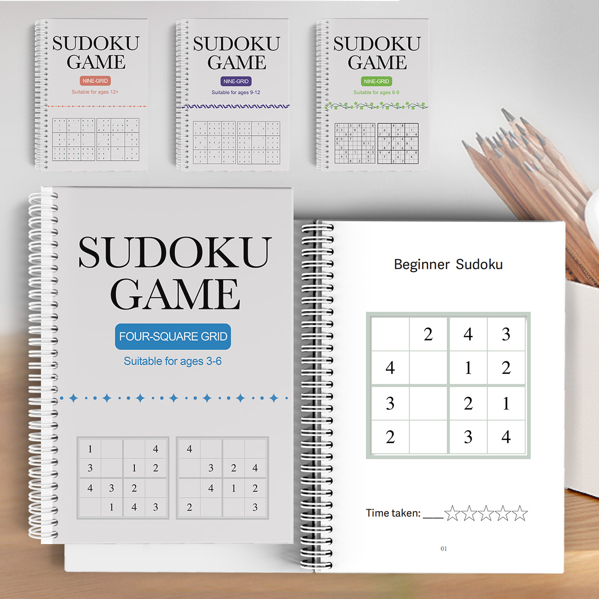 Leuk en educatief Sudoku-puzzelboek voor kinderen: gemakkelijk harde niveaus voor de ontwikkeling van hersentraining voor kinderen en logische vaardigheden