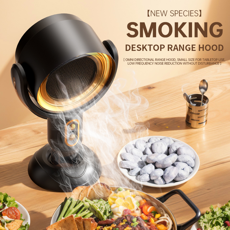 Portátil mini exaustor de mesa exaustor sucção poderosa bancada apartamento cozinha acampamento exaustor novo