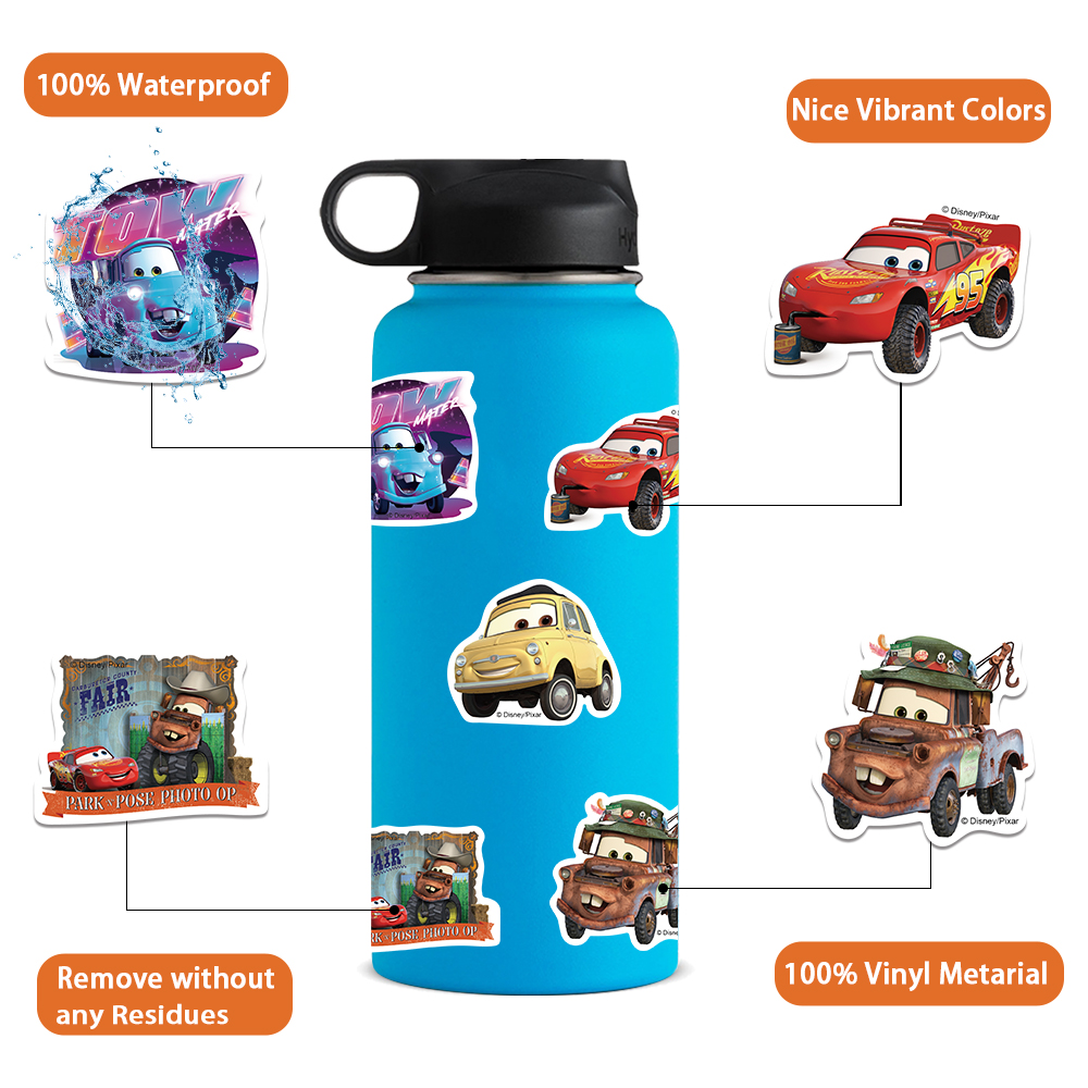 50/100pcs Disney Mix การ์ตูนน่ารัก Stitch Mickey Princess สติกเกอร์ไวนิลแล็ปท็อปสเก็ตบอร์ดกันน้ําสติกเกอร์สาว