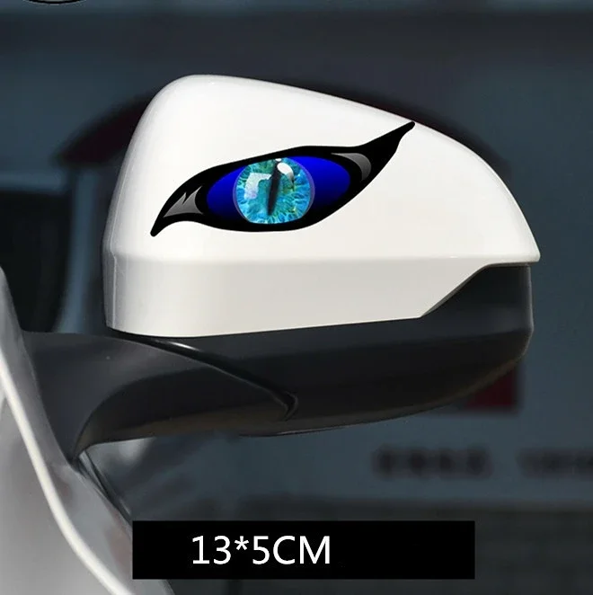 Pegatinas de ojos reflectantes estéreo 3D para espejo retrovisor de coche, ojos de gato reflectantes resistentes al agua para camión y SUV