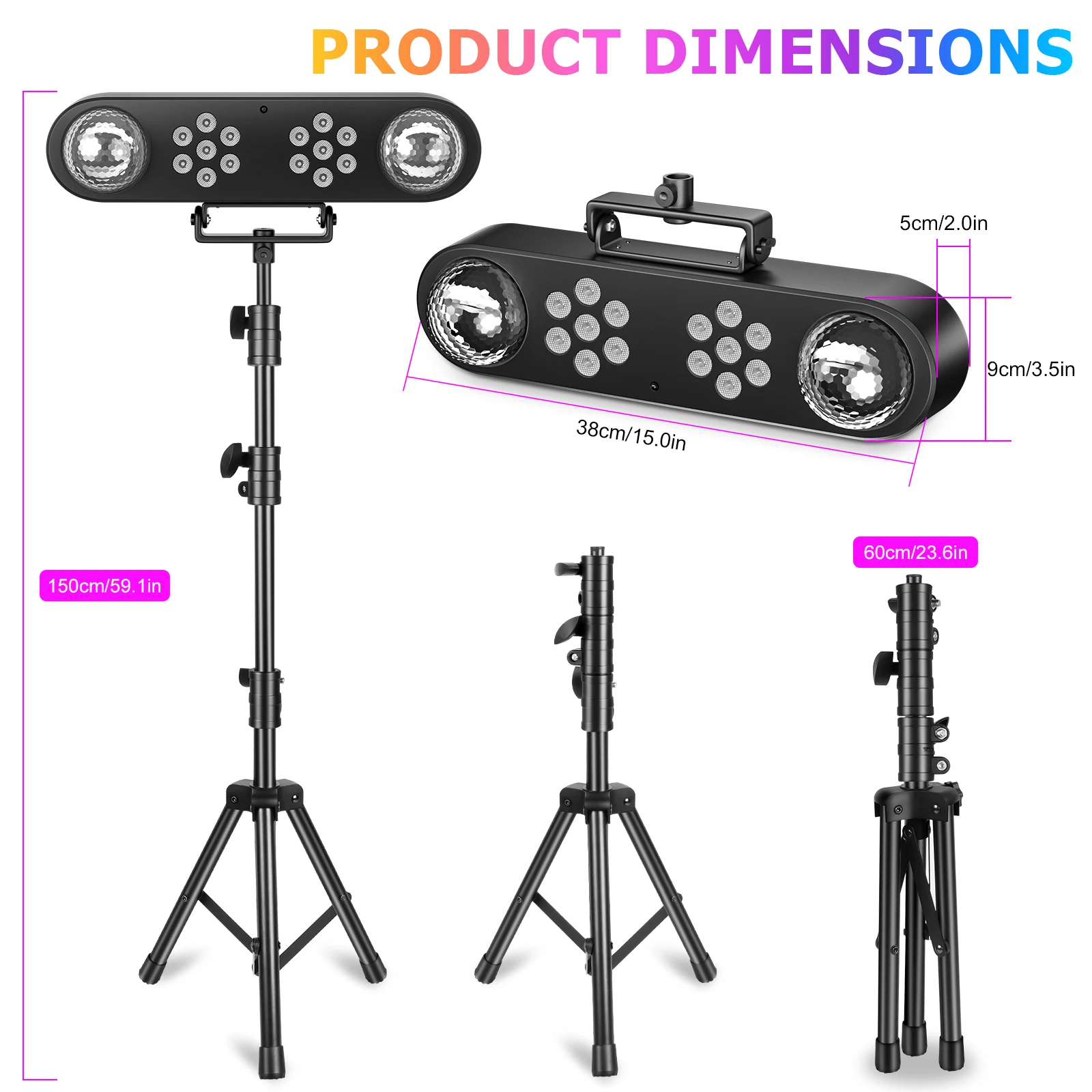 U'King Mini Bracket Effect Lights Mobile Strobe Stage Light Party Light Dj Disco Ball Light Remote Control For DJ Show Party Bar