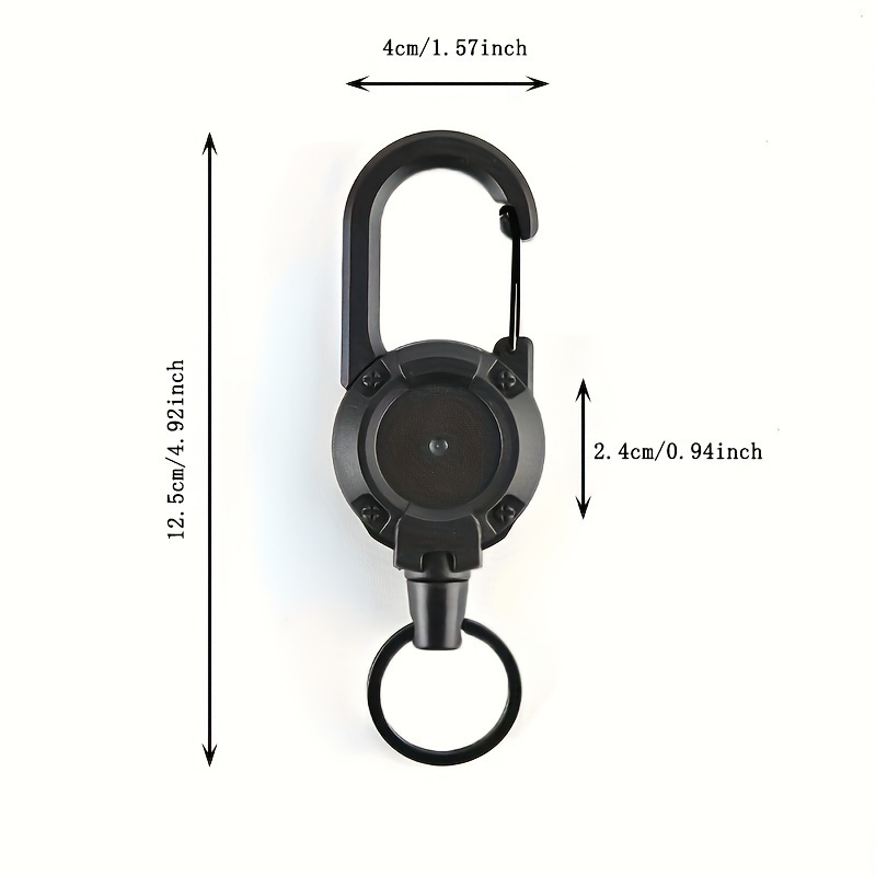 Retractable Heavy Duty Pull Reel Carabiner Key Chains Strong Steel Wire Rope Buckle Spring Key Ring Outdoor Sporty Keychain Tool