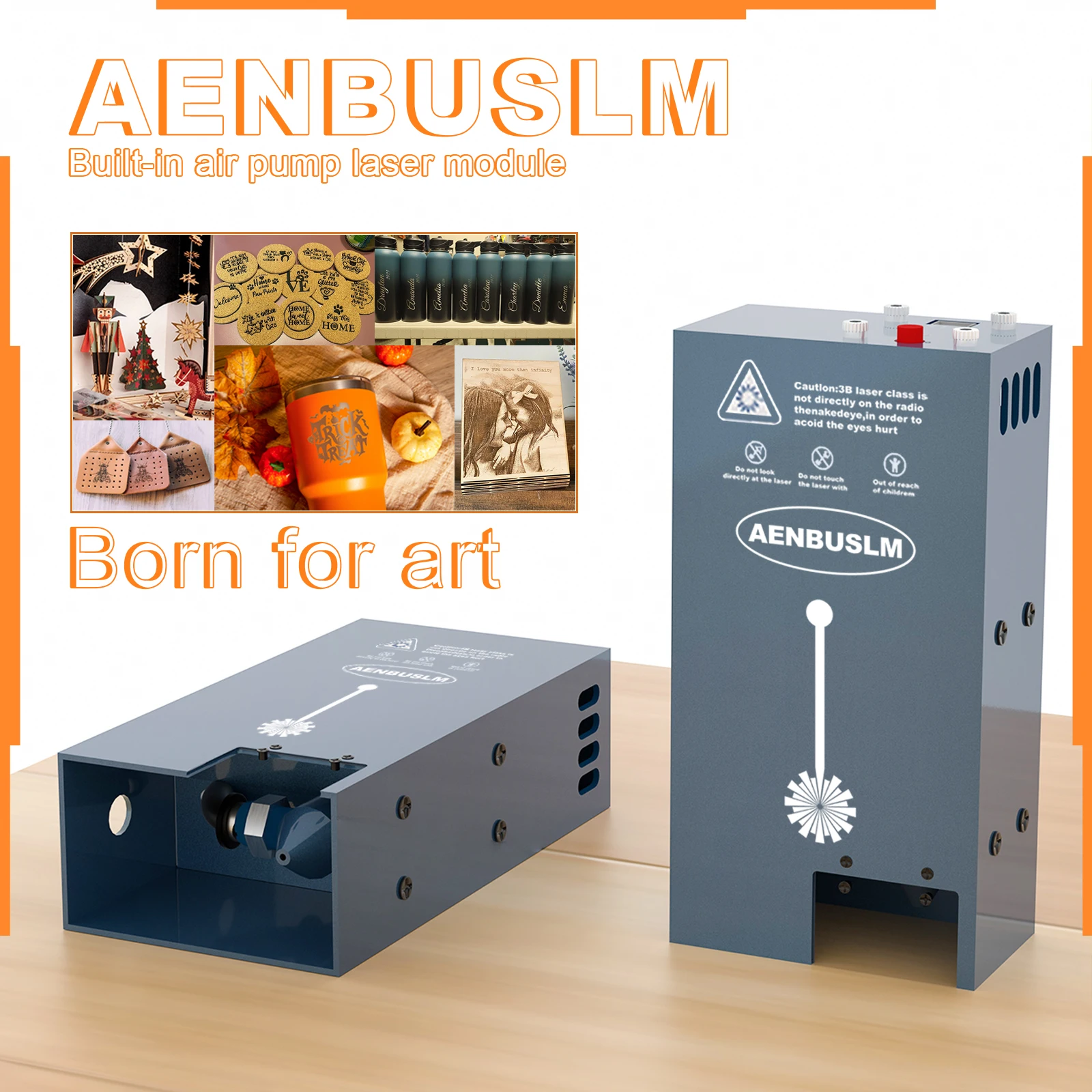 Módulo láser AENBUSLM, bomba de soplado de aire integrada de 20W para grabador láser CNC, herramientas láser de corte de madera DIY, cabezal láser de 450nm