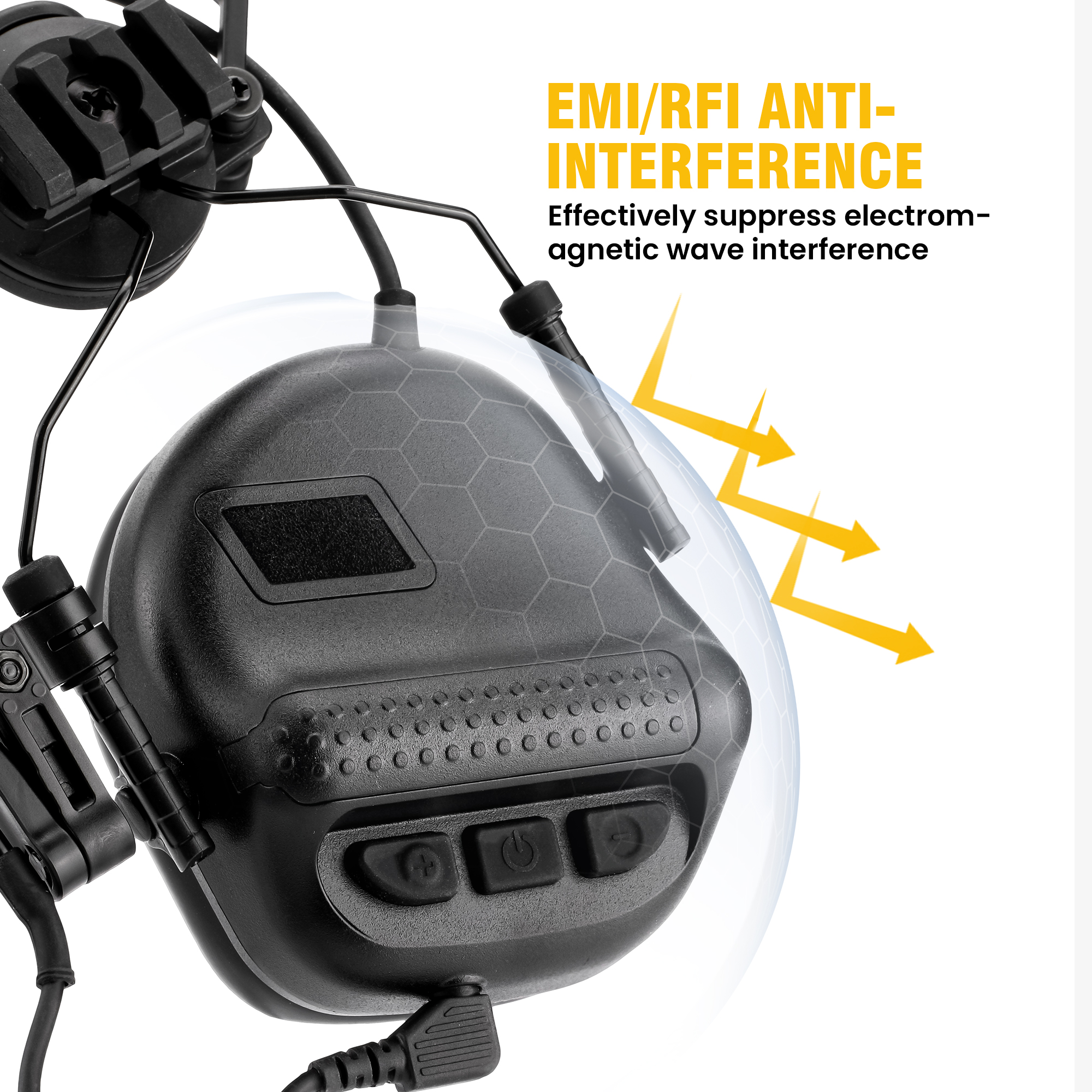 Tactical Headset Military Grade Passive Noise Reduction Helmet Compatible for Shooting Range Training Communication Headset