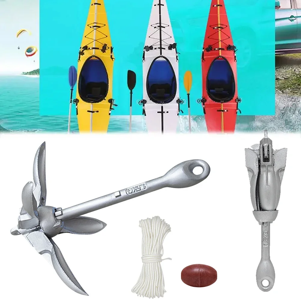 0.7KG 1.5KG Pieghevole In Acciaio Inox Watercraft Ancoraggio Kayak Marine Canoa Barca Grapnel Zattera Barca Da Pesca Ancoraggio Barca accessori