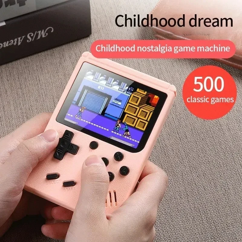 Console de videogame portátil mini portátil retro para crianças, 8 bits, 3,0 ", LCD a cores, jogador do jogo, construído em 500 jogos