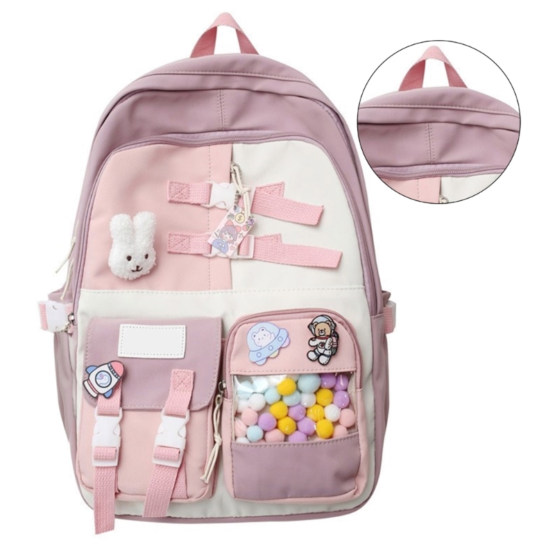 Unisex Fashion Harajuku Rucksack for Student High School Book Bag Korean Colorful Nylon Backpack Large Capacity Daypack
