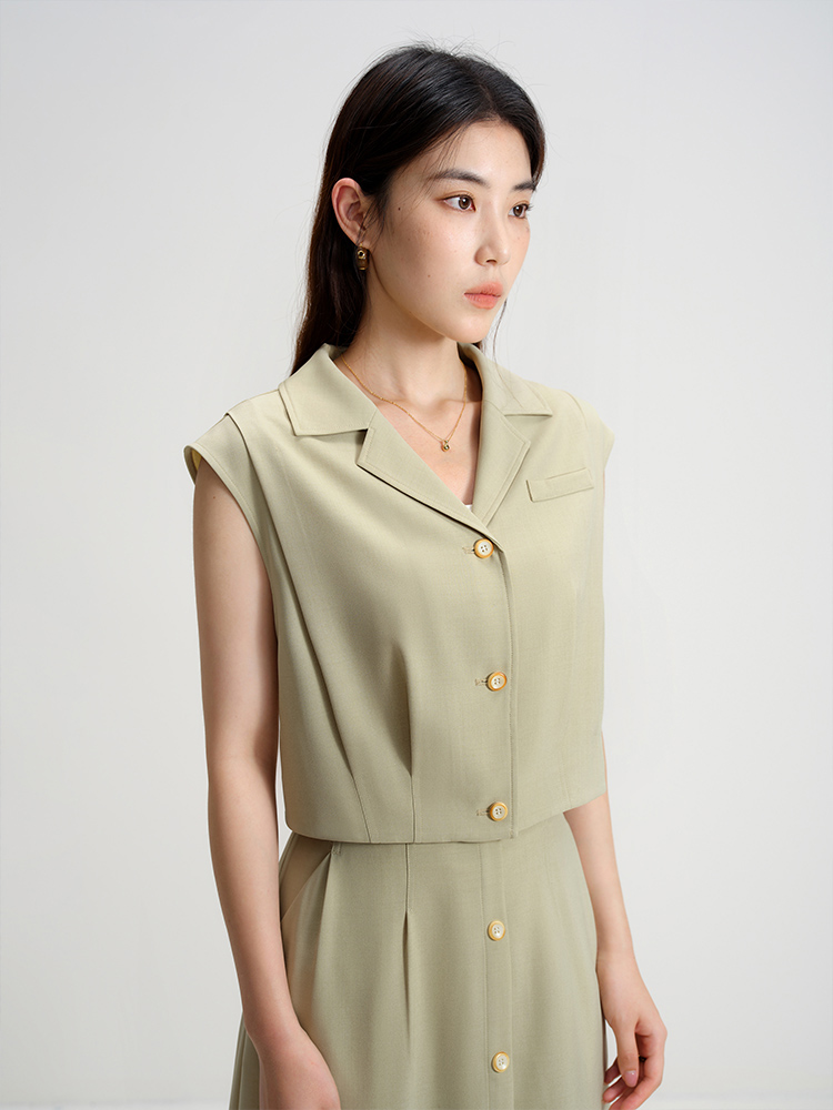 DUSHU 女性のヴィンテージ通勤夏の女性のスーツノースリーブトップロング多用途カジュアルスカートファッションスーツ 24DS82774 24DS82831