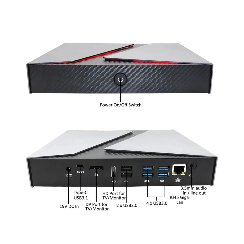 I-ntel Core I9 10880H Supporto Mini PC a doppio display 4K 8/16/32/64 GB Viene fornito con un dissipatore di calore per i giochi