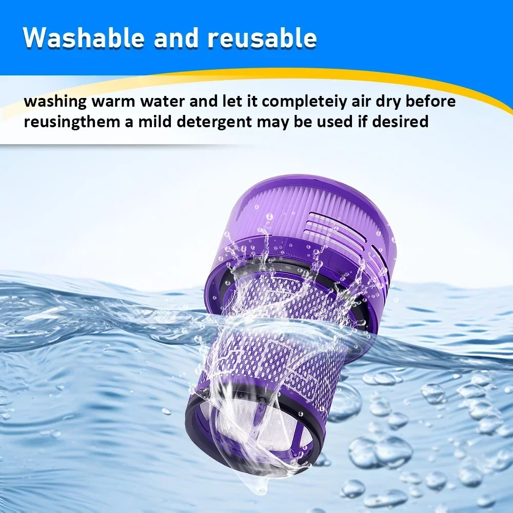 แผ่นกรอง HEPA สําหรับ Dyson V12 Detect Slim เครื่องดูดฝุ่นไร้สายเปลี่ยนอุปกรณ์กรองล้างทําความสะอาดได้ฝุ่นอะไหล่