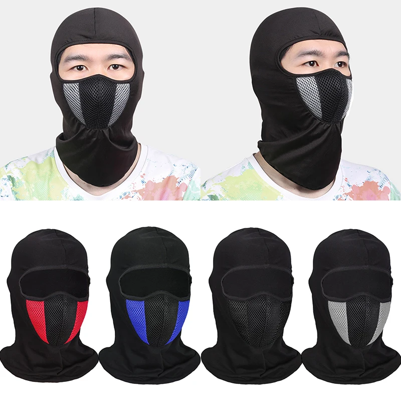 Breathable Balaclava รถจักรยานยนต์หน้ากากใบหน้าเต็มรูปแบบ Skullies หมวกหมวก Motocross หมวกกันน็อคมอเตอร์ไซค์ Moto ขี่คอ Face Hood หน้ากาก Moto