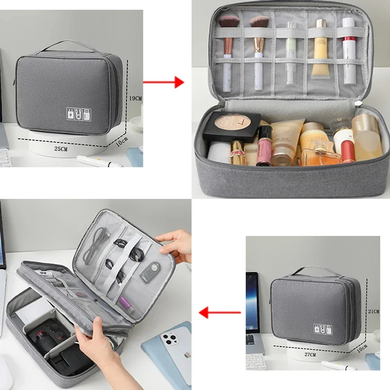 Bolsa de almacenamiento de cables, organizador electrónico Digital impermeable, cargador de línea de datos USB portátil, bolsa de almacenamiento de enchufe, organizador de cables de viaje