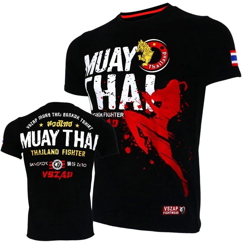 Camiseta Muay Thai para correr, Camiseta deportiva para Fitness para hombres, chándales de lucha y boxeo al aire libre, ropa de verano para mujeres, sudadera
