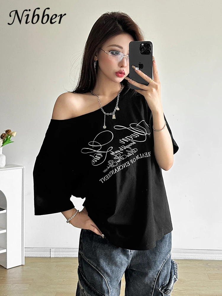 Chaud nouveau polyvalent rue atmosphère Style à la mode poussin Summertime Tops Nibber décontracté se détendre femme T-shirt lettre 2024