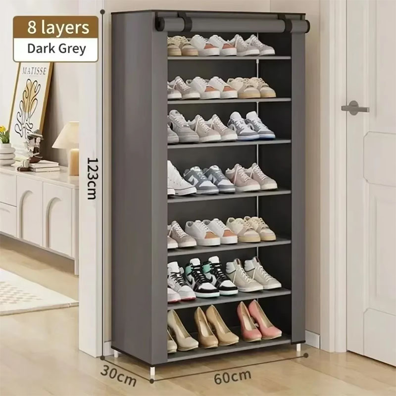 6-layer8-layer 10-layer large space storage shoe rack non-woven galvanized pipe material is stable and high-quality shoe storage