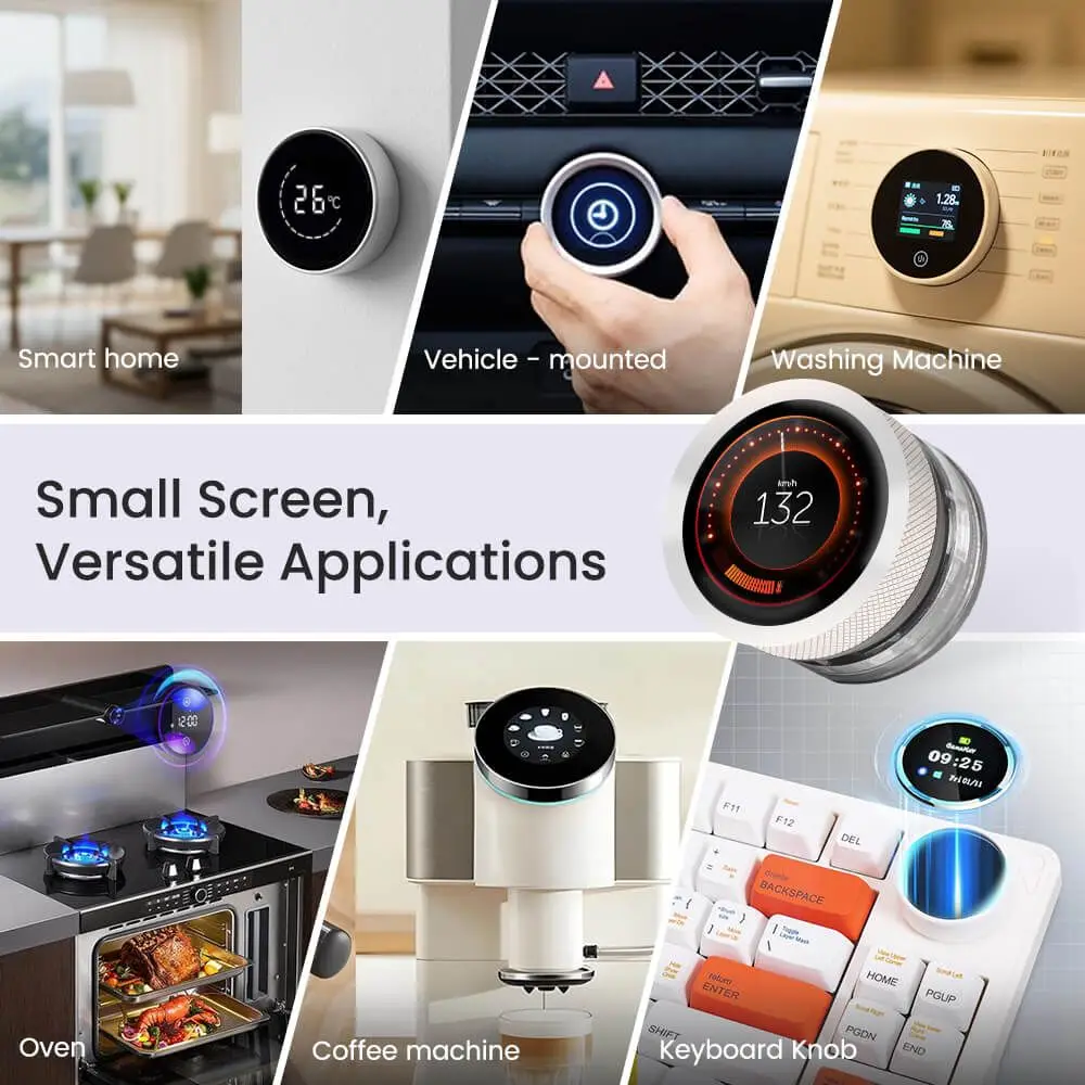 CrowPanel 1,28-calowy ESP32 HMI Obrotowy Wyświetlacz 240x240 IPS Okrągły Ekran Dotykowy z Gałką, Interfejsem UART I2C FPC i Obsługą WiFi 2.4G