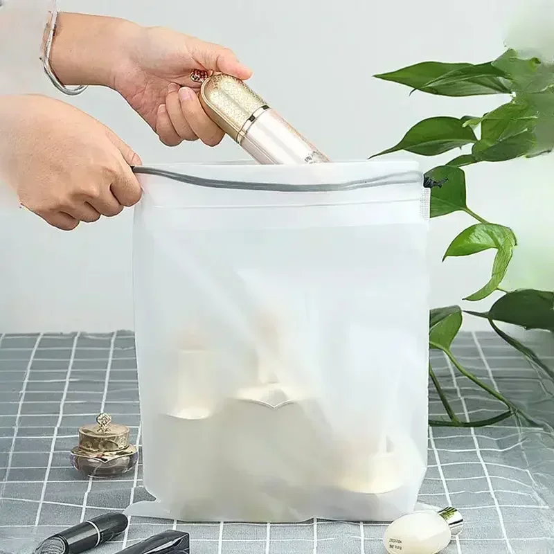 10 Stück tragbare Schuhaufbewahrung mit Kordelzug, umweltfreundliche Aufbewahrungstasche für Kleinigkeiten, Reise-Make-up-Tasche, wasserdichte transparente Kunststoff-Aufbewahrungstasche