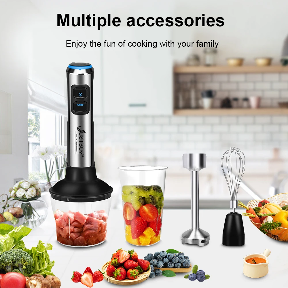 1500W 7/6/4 in 1 Bastone elettrico Frullatore commerciale a mano Robot da cucina Frusta per uova Mixer Spremiagrumi Tritacarne
