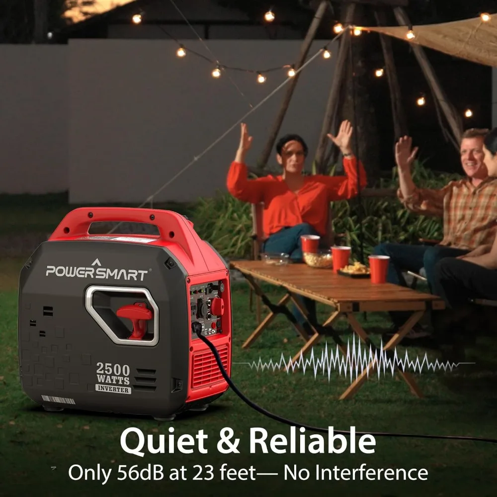2500 Watt Super Quiet Gas Powered Portable Inverter Generator, Ultralight Gas Generators for Camping Home Backup Use
