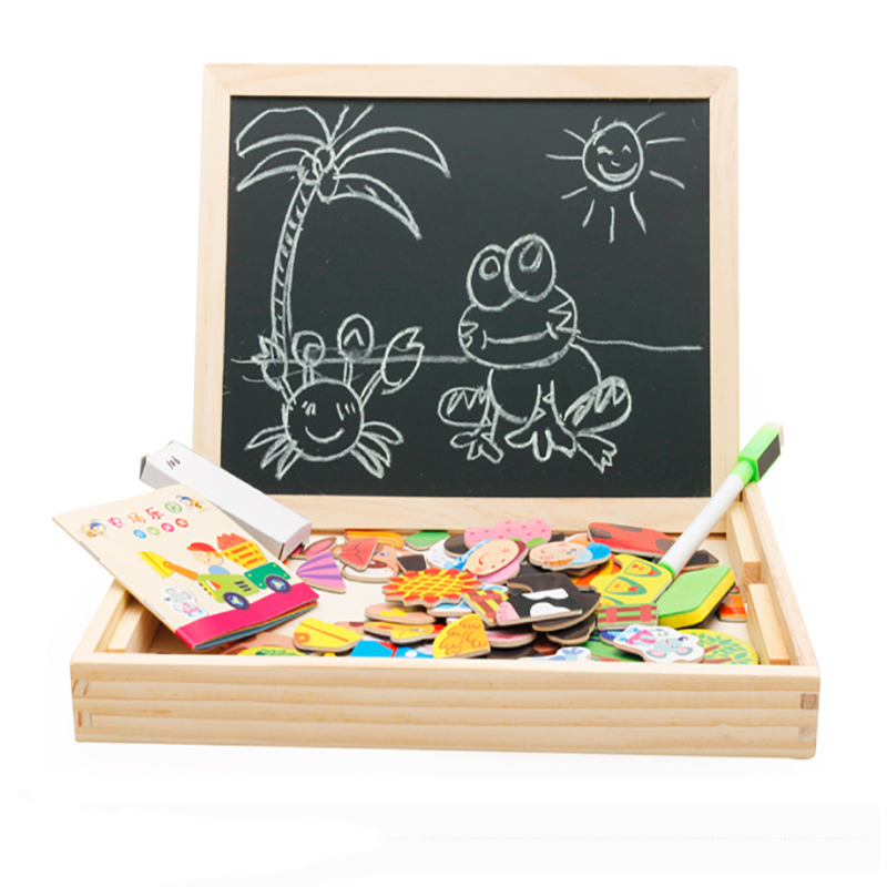 Holz Multifunktions Kinder Tier Puzzle Schreiben Magnetische Reißbrett Tafel Lernen Bildung Spielzeug Für Kinder