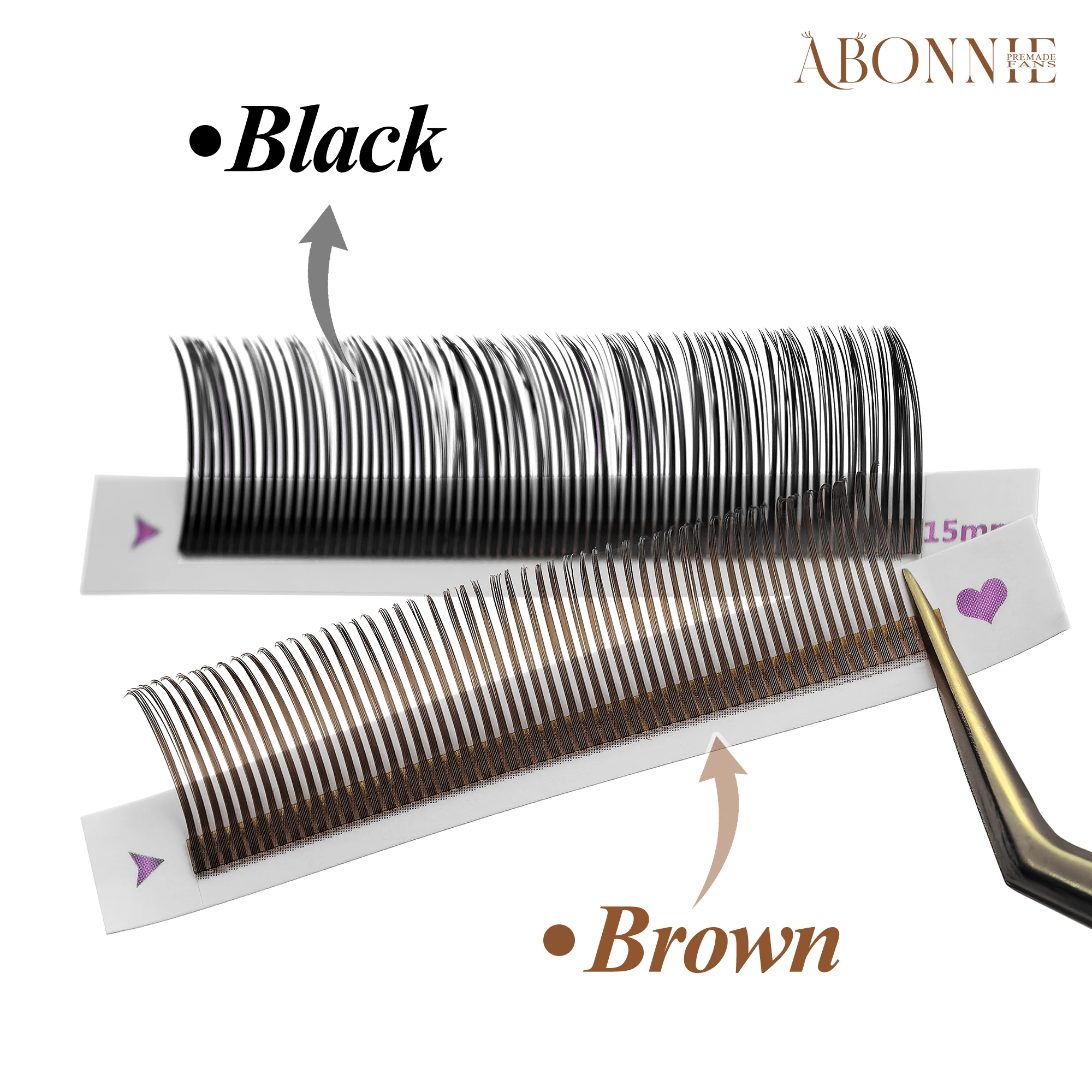 Abonnie 5D Flower Wet Lash Extensions Individual Lashes Brown Volume Soft 5D Flowering Fairy False Easy Fans Volume Eyelashes