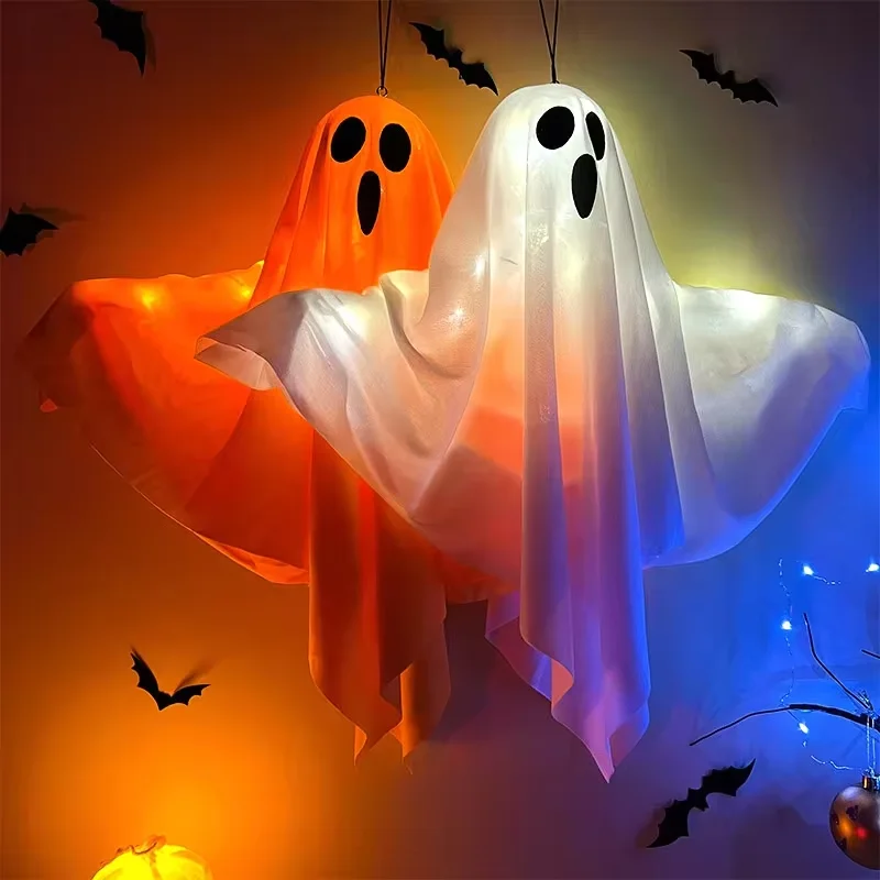 Luz LED colgante de fantasma de Halloween, decoración del hogar al aire libre, barra de casa fantasma, accesorios de terror, decoración de fiesta