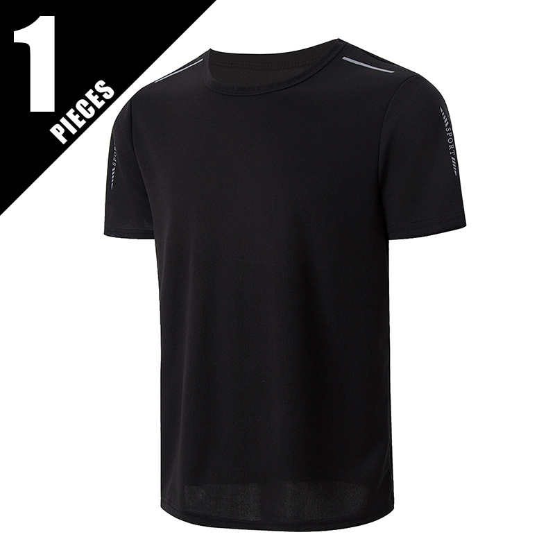 1/4 Stück Herren-Sommer-T-Shirt, schnell trocknend, sportlich, modisch, bedruckt, kurzärmelig, für Teenager, locker und bequem, zum Laufen, Fitness, Joker