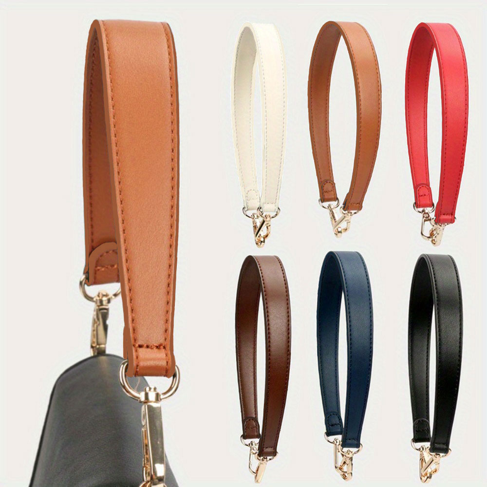 Kunstleder Taschengurt Handtaschengriffe für Handtasche Kurzer Taschengurt Geldbörsengurt Goldene Schnalle Ersatztaschengürtel