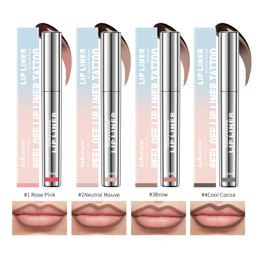 Delineador de labios impermeable, tatuaje, brillo de labios, tinte de labios mate de larga duración, contorno marrón, cosmético de manchas de labios