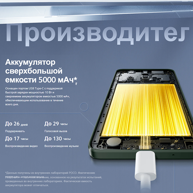 Смартфон POCO C61 в русской версии, 64 ГБ/128 ГБ MediaTek Helio G36, 6,71 дюйма, 90 Гц, точечный дисплей, 5000 мАч, 8 МП, двойная камера Al