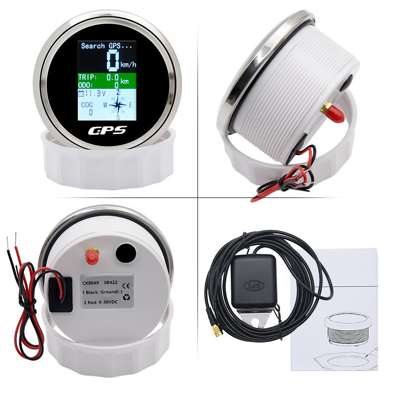 85mm velocímetro gps odômetro viagem ajustável odo cog voltímetro tela tft medidores de velocidade para motor iate barco carro motor de popa