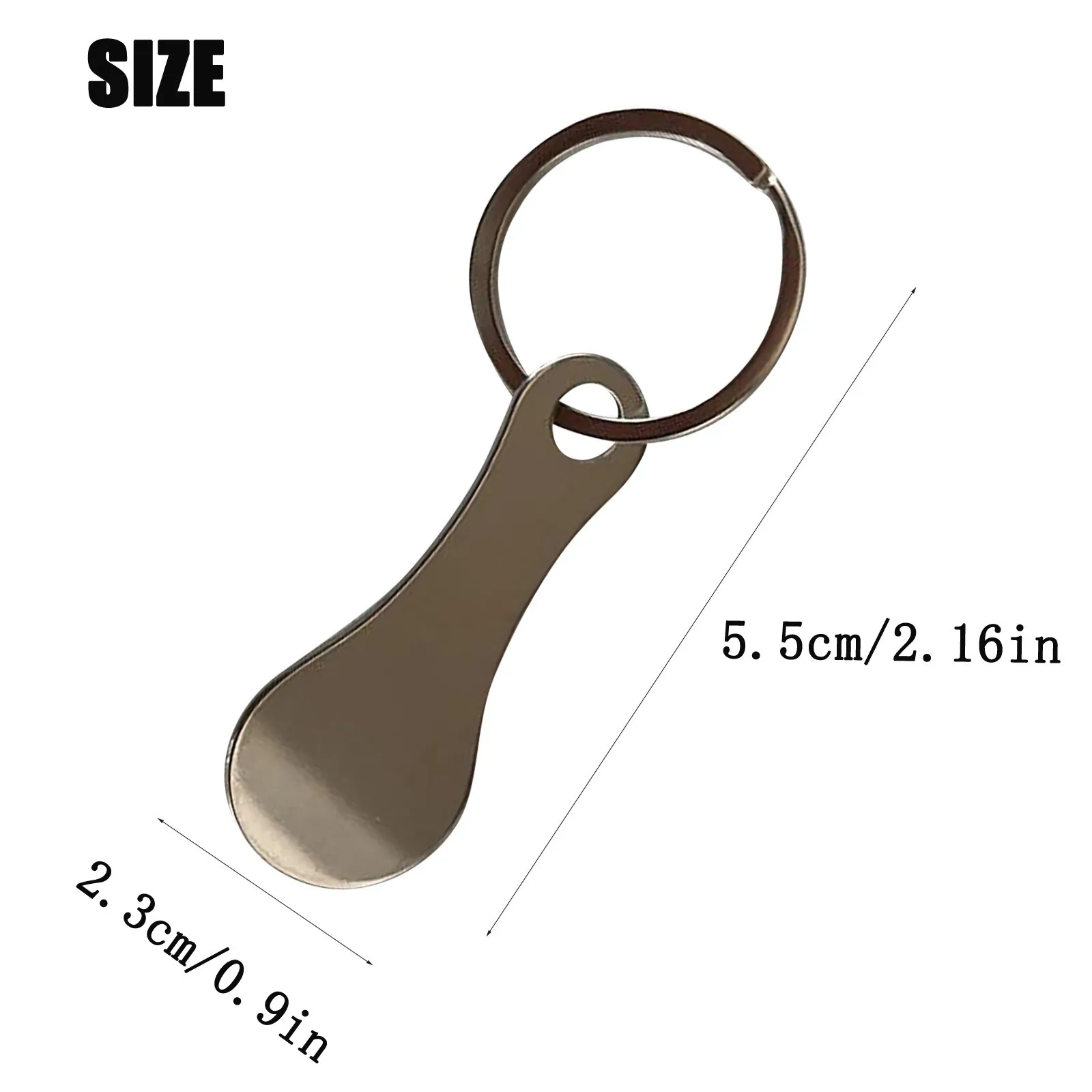 Mini Aluminum Alloy Key Ring Shopping Trolley Tokens Small Recycled Holder Keychain for Grocery Shopping Cart Silvery