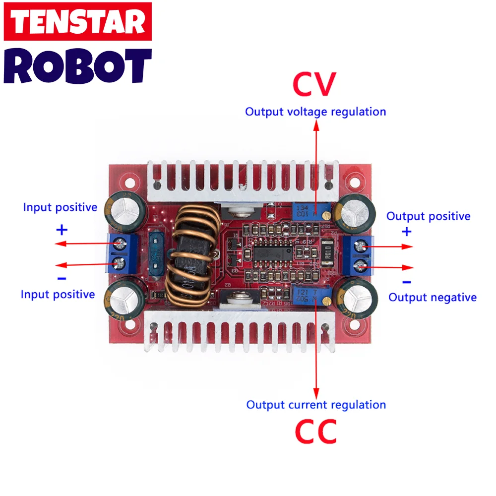 DC 400W 15A Step-up Boost Converter แหล่งจ่ายไฟกระแสคงที่ LED Driver 8.5-50V ถึง 10-60V แรงดันไฟฟ้า step Up โมดูล