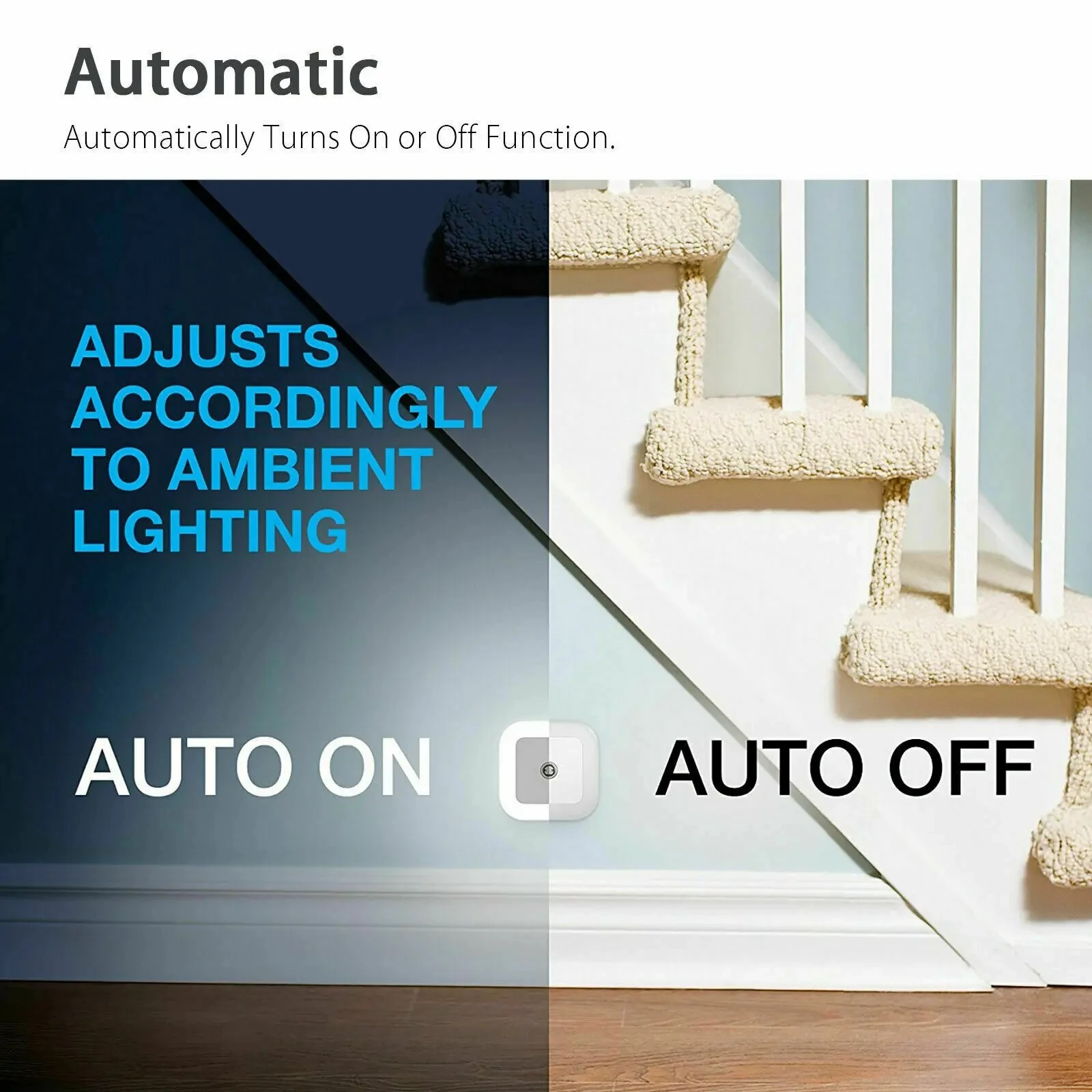 EU/US/UK Plug Mini LED Night Light 110V/220V Square Shape Wall Lamp Sensor Control Energy Saving Light For Room Stairs Corridor