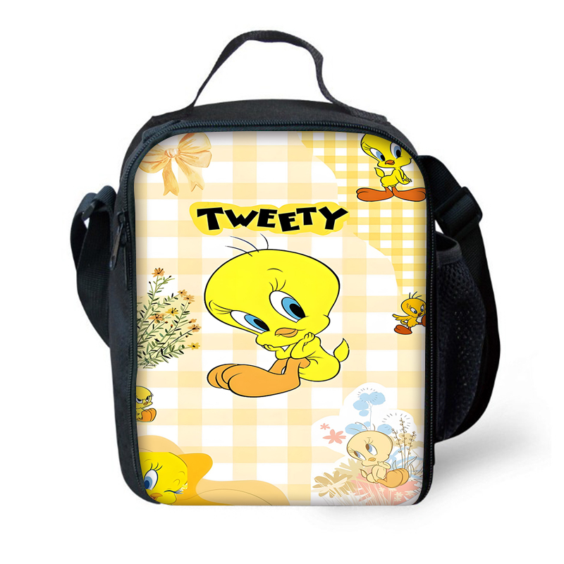 Isolierte, große Anime-Tweetys-Vogel-Kapazitätstasche für Jungen und Mädchen, Studenten, Picknick im Freien, wiederverwendbare Thermo-Kühlbox, Lunchbox