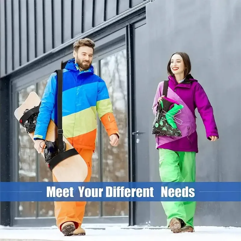 Ski Straps Nylon Adjustable Ski Handle Strap Bag Skiing Bag Adjustable Pole Shoulder Hand Carrier Lash Straps Porter Hook Loop
