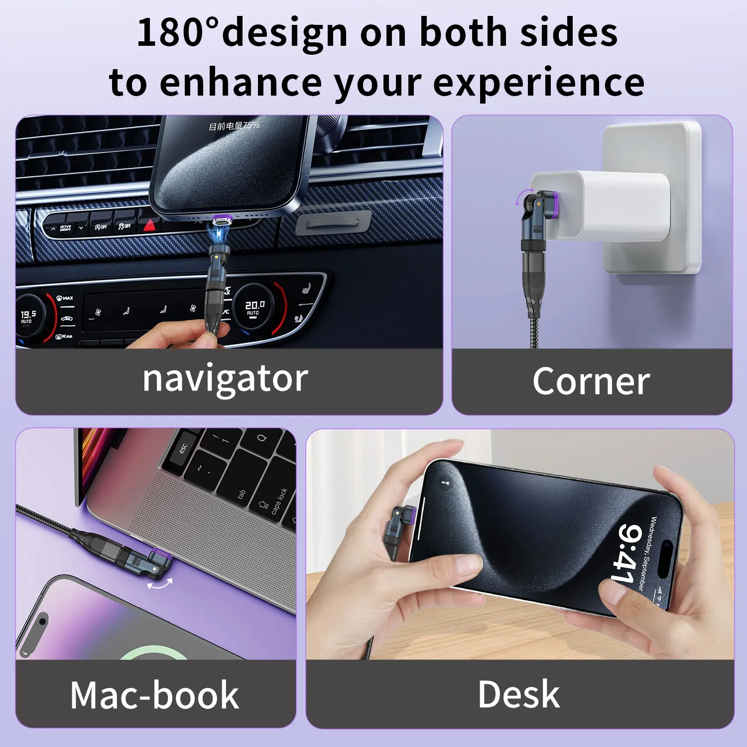USLION 240W Magnetic Type C to Lightning Adapter 16Pin USB-C to Type-C Fast Charging Converter for iPhone Samsung Xiaomi Macbook