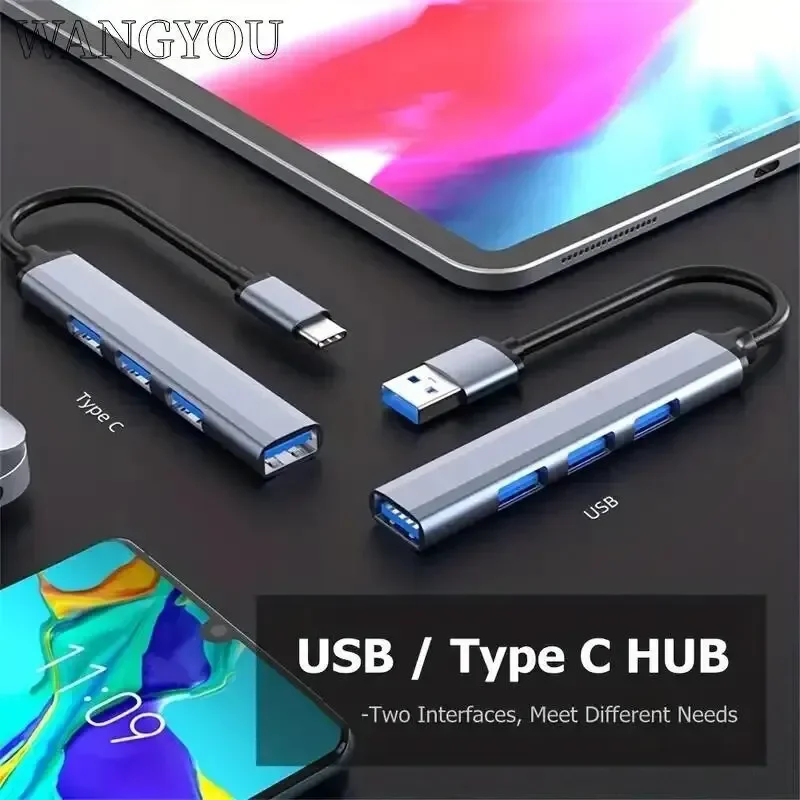 USB-Dock, Mobiltelefon, Computer, Typ C, One Drag, vier Expander, Hochgeschwindigkeitsübertragung, Multifunktions-Drahtteiler