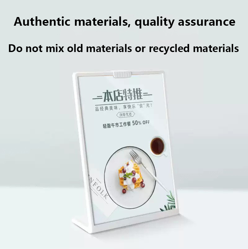 1PS A4Acrylic Panel Menu Display Stand L-Shaped Vertical Table Card Table Brand High-End Plastic Wine Catalog Menu Name Card