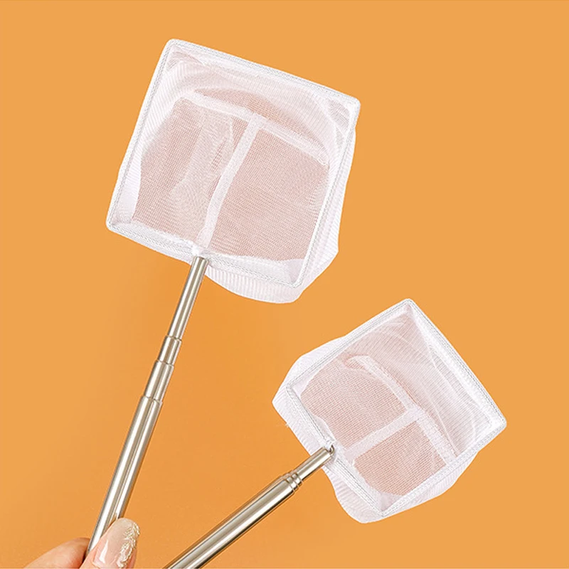 Aquarium Square Fishing Net With Suction Cup Extendable Long Handle Fishing Gear For Catching Fish Shrimp tank clean accessories
