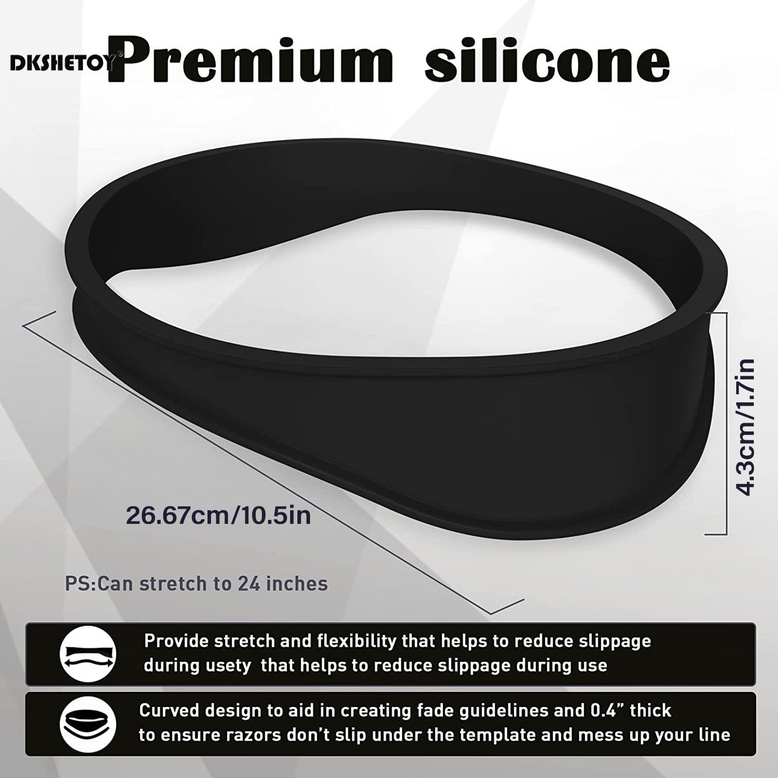 Modelo de barbear de decote de silicone, faça você mesmo, cortes de cabelo para casa, faixa curvada, guia de corte de cabelo, acessórios de barbeiro