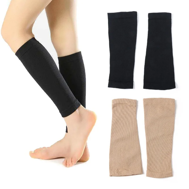 2pcs Varicose Vein Fatigue Relief Leg Warmer Compression Calf Sleeve Sock Long Stocking Elastic Leg Support Leg Shin Sock