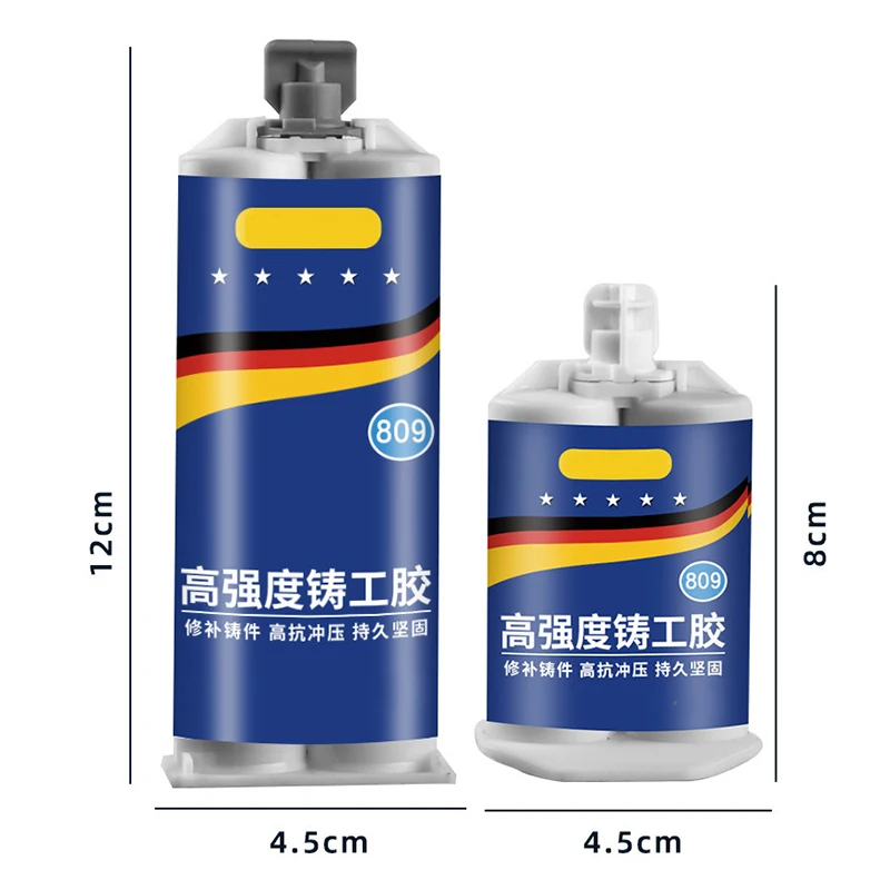 50/100Ml Koudlas Sterke Defect Reparatiemiddel Metaalreparatiepasta 2 In1 Industriële Ab Caster Lijm Hittebestendige Kit