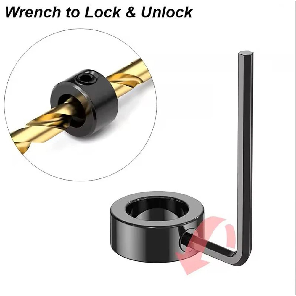 Bohrer Stopper Kragen Set Stop Bit Ring Welle Grenze Metrische Sperre Stahl Presse Tiefe Einstellbare Stellungs Loch Guide Holz Werkzeuge