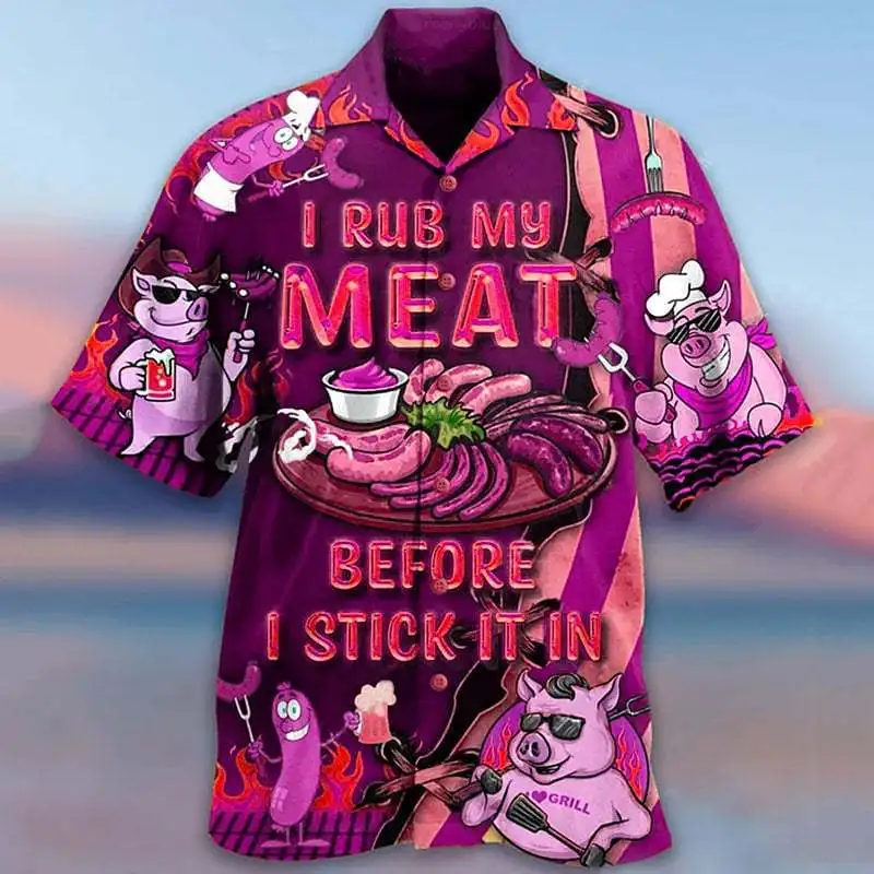 เสื้อฮาวายแขนสั้นพิมพ์ลาย3D ผลไม้การ์ตูนเสื้อเชิ้ตชายหาดสำหรับผู้ชายฤดูร้อนใหม่2024ราคาไม่แพง