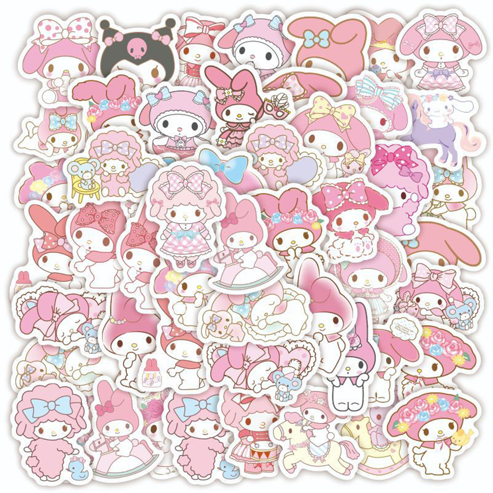 10/20/40pcs Aesthetic My Melody Cartoon Stickers DIY Stationery Suitcase Guitar Cute Anime PVC Decals Kawaii Kid DIY Sticker Toy