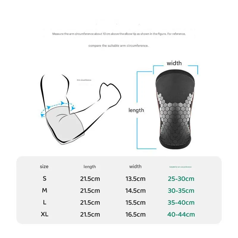 1PCS ข้อศอก Protector 7 มม.หนาดําน้ําวัสดุความดันข้อศอก Protector ยก Upper Body Strength Training ARM Protector