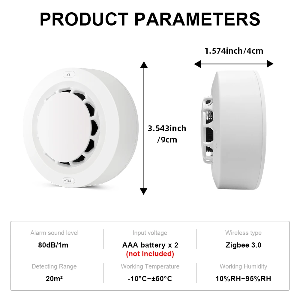 APP Push Alert Tuya Zigbee BT สองการเชื่อมต่อเครื่องตรวจจับควันอุณหภูมิความชื้นอุปกรณ์วัด 80dB เสียงปลุกรีโมท