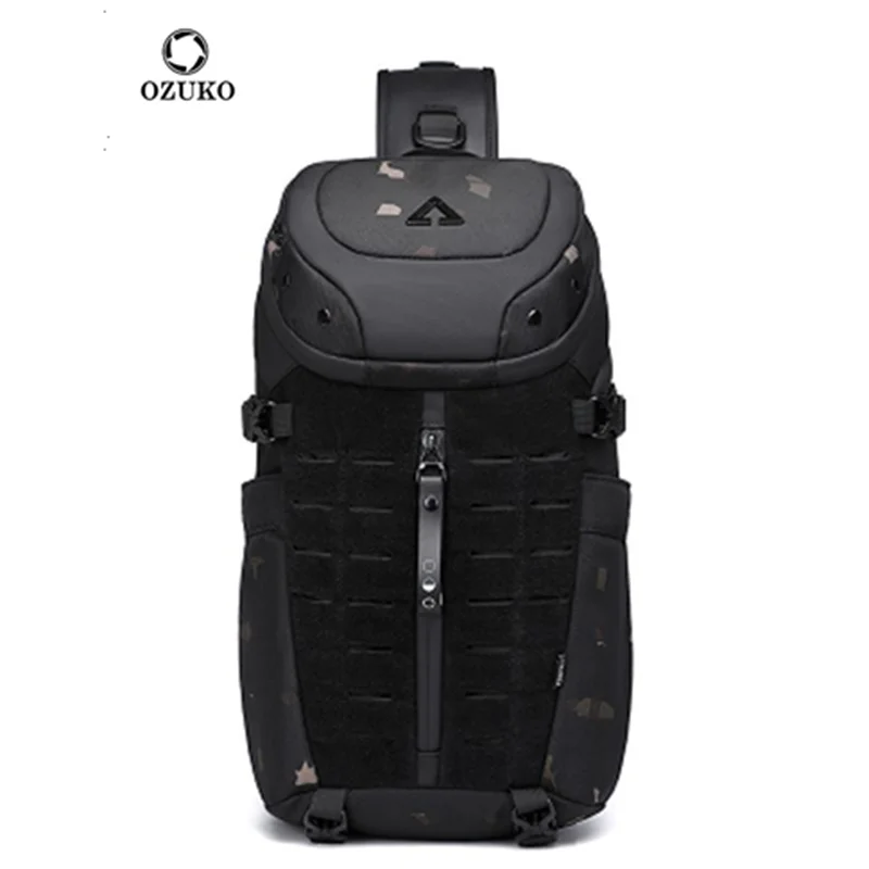 Ozuko-男性用盗難防止クロスボディバッグ,防水チェストバッグ,USB,ショートトラベルメッセンジャースリング,ファッションデザイナー